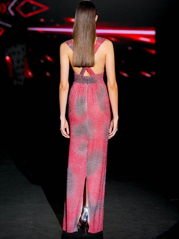 Hannibal laguna LOOK 10 IMANZU | Vestido fiesta largo bordado rubi y gris Últimos 3 días