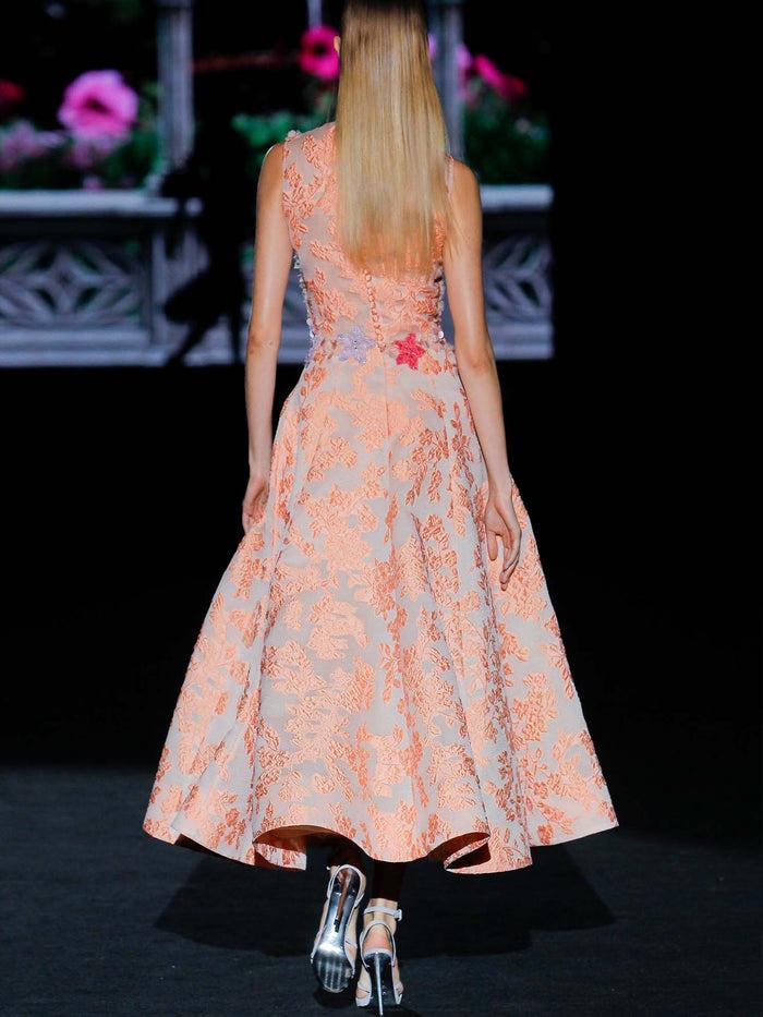 Hannibal laguna LOOK 23 GRISEL | Vestido de fiesta en tul bordado y organza flocada Devoluciones gratuitas
