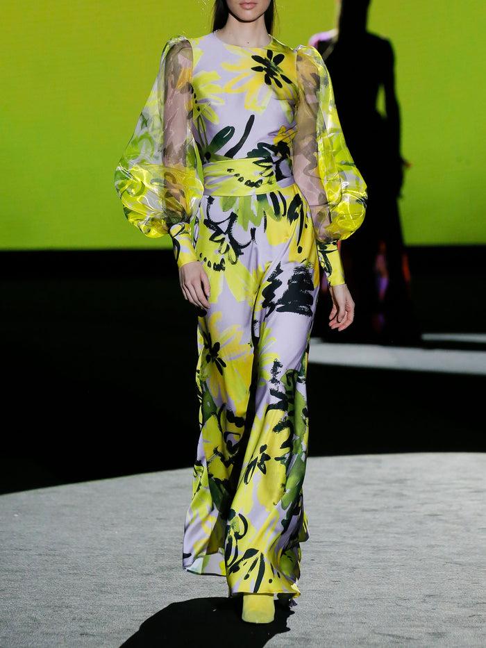 Hannibal laguna LOOK 4 FIORE | Vestido fiesta en satin estampado Últimos 3 días