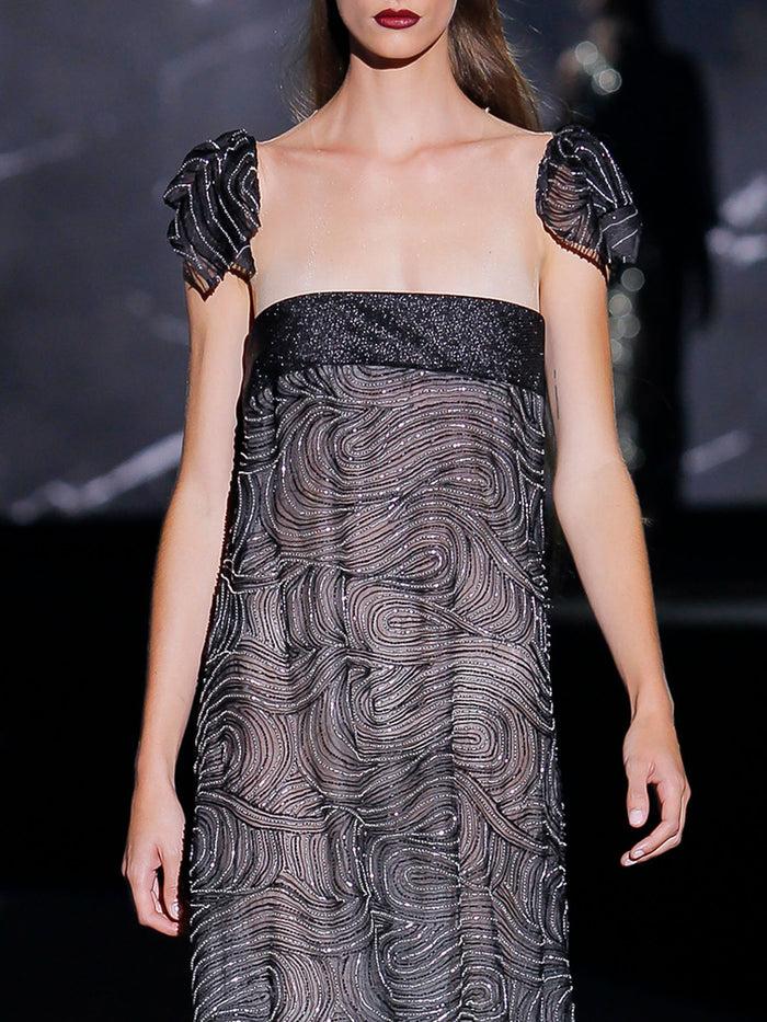 Hannibal laguna Look 19 XIRAZ | Vestido largo de fiesta en pedreria color negro Outlet