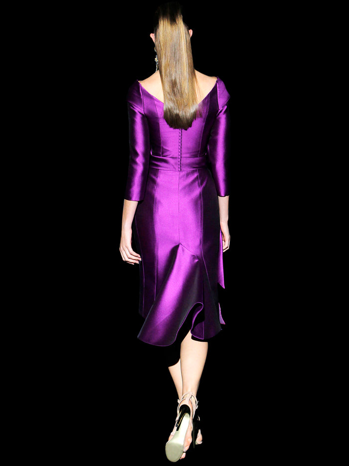 Hannibal laguna LOOK 7 BARNY | Vestido cocktail en mikado pique morado En oferta