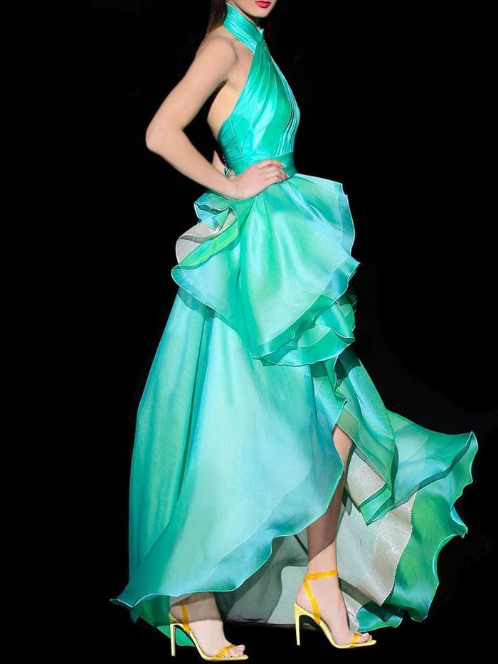 Hannibal laguna Look 5 DANDINI | Vestido largo de fiesta organza de seda Limitado a 3 días