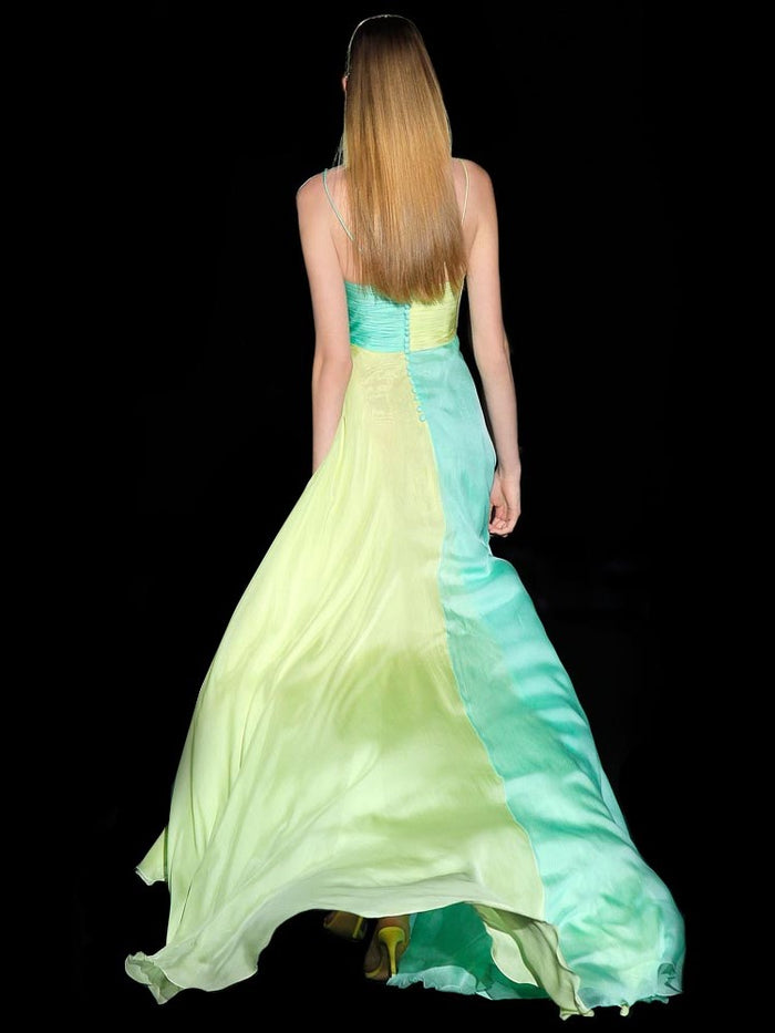 Hannibal laguna Look 10 DALBY | Vestido bi-color lima y menta amplio corte Libre de impuestos