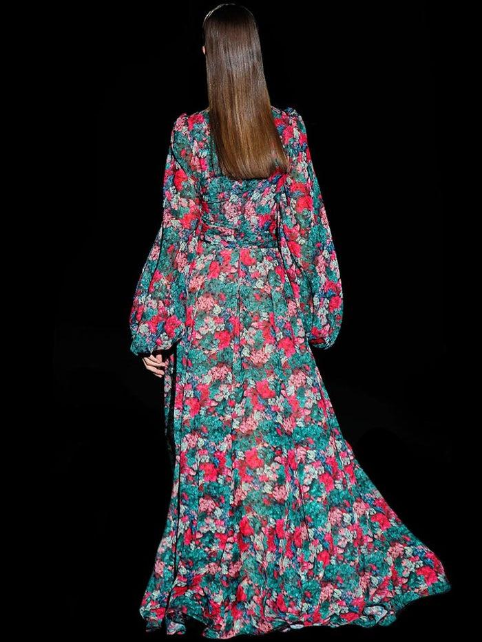 Hannibal laguna Look 22 DANNA | Vestido largo de fiesta en plumeti Última moda