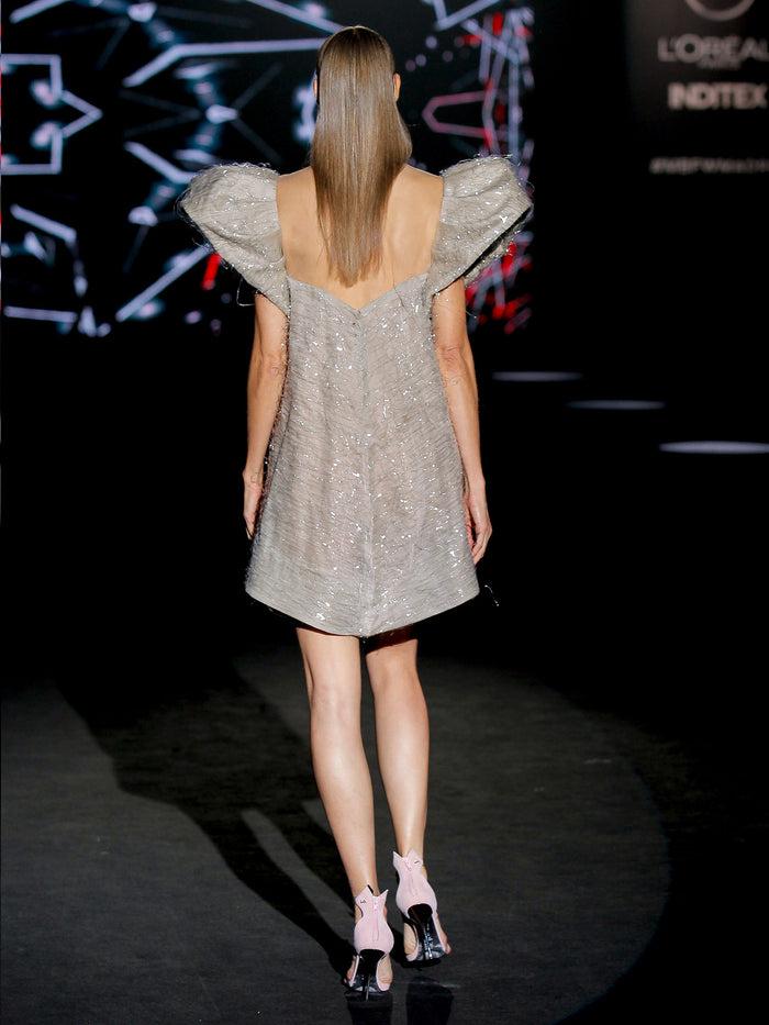 Hannibal laguna LOOK 14 IVELANIA | Vestido corto de fiesta en color gris perla Oferta especial