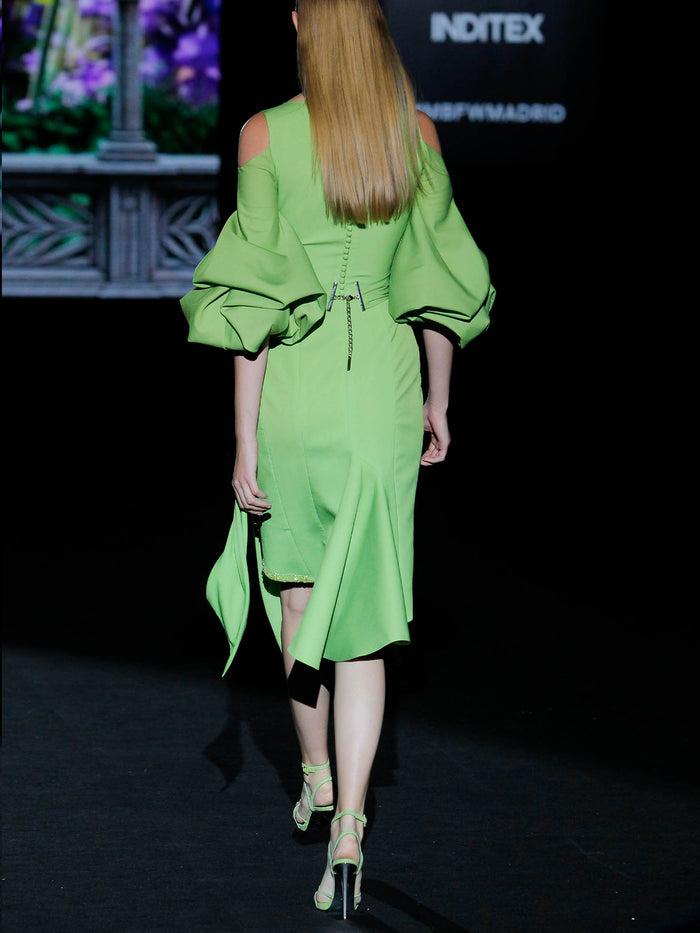 Hannibal laguna LOOK 9 GIOTO | Vestido de fiesta en satín manzana Solo hoy