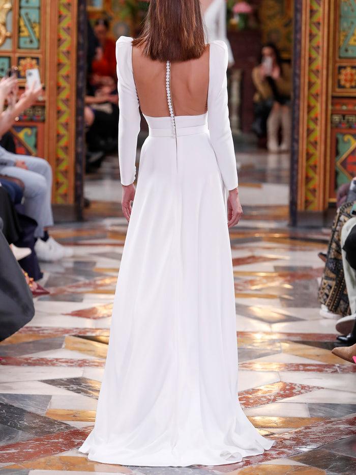 Hannibal laguna LOOK 8 Vestido de novia UNGRIA realizado en mikado pique Libre de impuestos