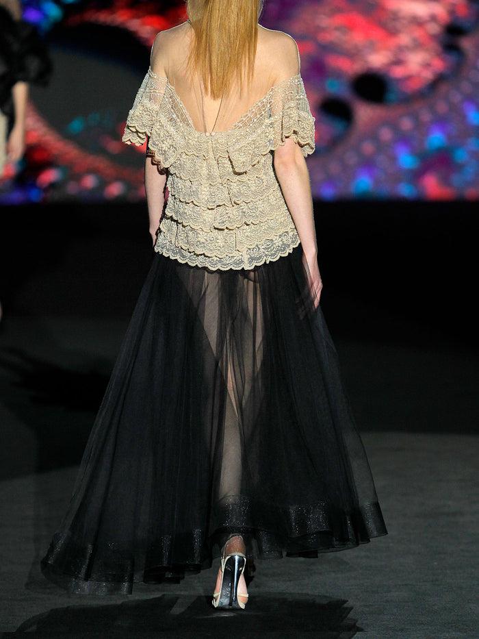 Hannibal laguna LOOK 29 HANUCA Y HITS | Blusón en gasa bordada. Falda de tul negro Ofertas