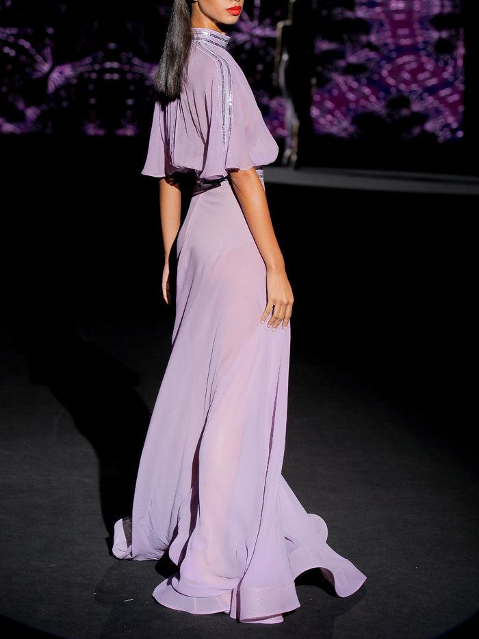 Hannibal laguna LOOK 28 ILBOSCO | Vestido de fiesta largo en gasa amatista COMPRAR AHORA