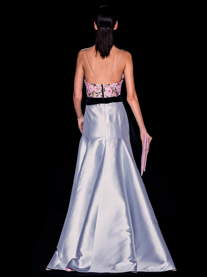 Hannibal laguna Look 37 CRYSTAL | Vestido con Cuerpo bordado en cristal rosa y negro Rebajas de fábrica