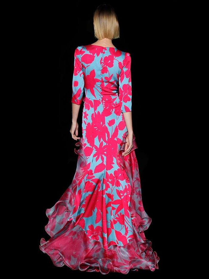 Hannibal laguna Look 39 DUCHESE | Vestido largo satín estampado Últimos 3 días