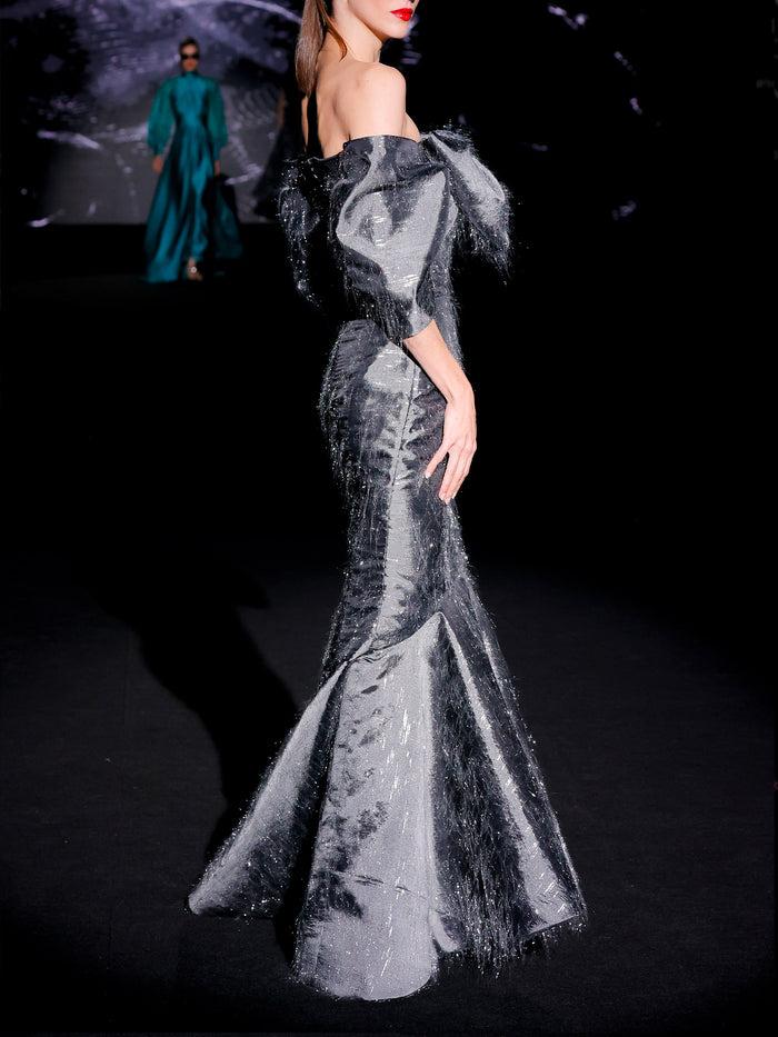 Hannibal laguna LOOK 14 Vestido JACOBS | Vestido largo de fiesta realizado en organza con filamentos de celofan Última moda