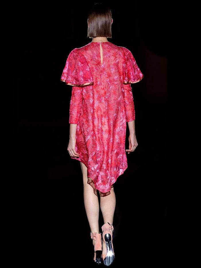 Hannibal laguna Look 32 CORALS | Vestido mini tipo A en organza bordada cristal COMPRAR AHORA