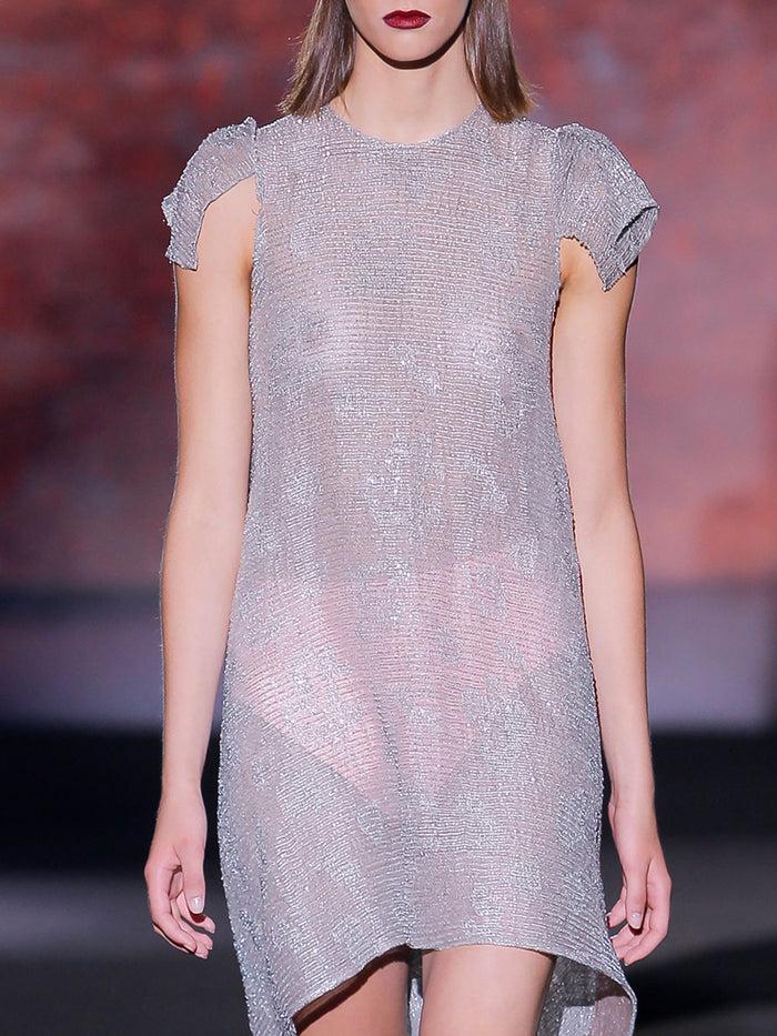 Hannibal laguna Look 24 XARLIN| Vestido corto de fiesta en pedreria color plata Oferta exclusiva