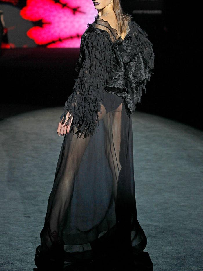 Hannibal laguna LOOK 21 HISPANIOLA Y HABANA | Cuerpo en soutache negro y gasa. Falda de gasa negra Ofertas