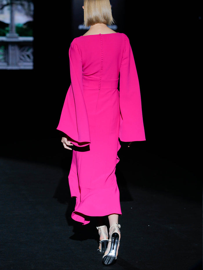 Hannibal laguna LOOK 13 GAVIRIA | Vestido de fiesta en crepe color fucsia Los más vendidos
