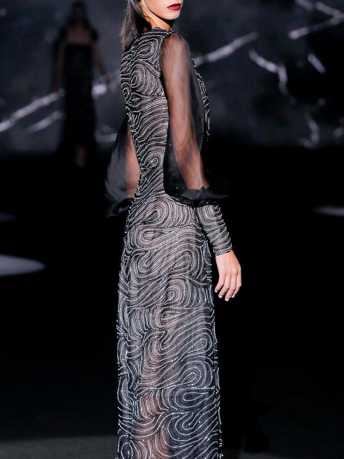 Hannibal laguna Look 18 XILDA | Vestido midi de fiesta en pedreria color negro Últimos 2 días