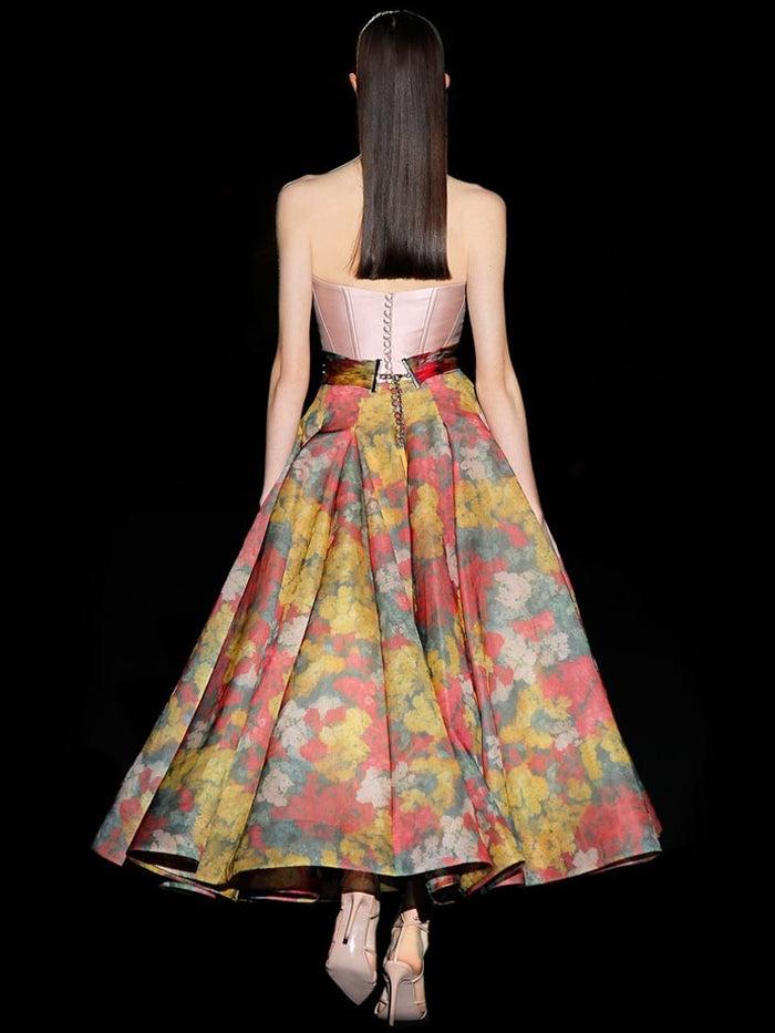 Hannibal laguna Look 32 DULCINEA | Vestido con corpiño nude y falda de nesgas Solo queda un día