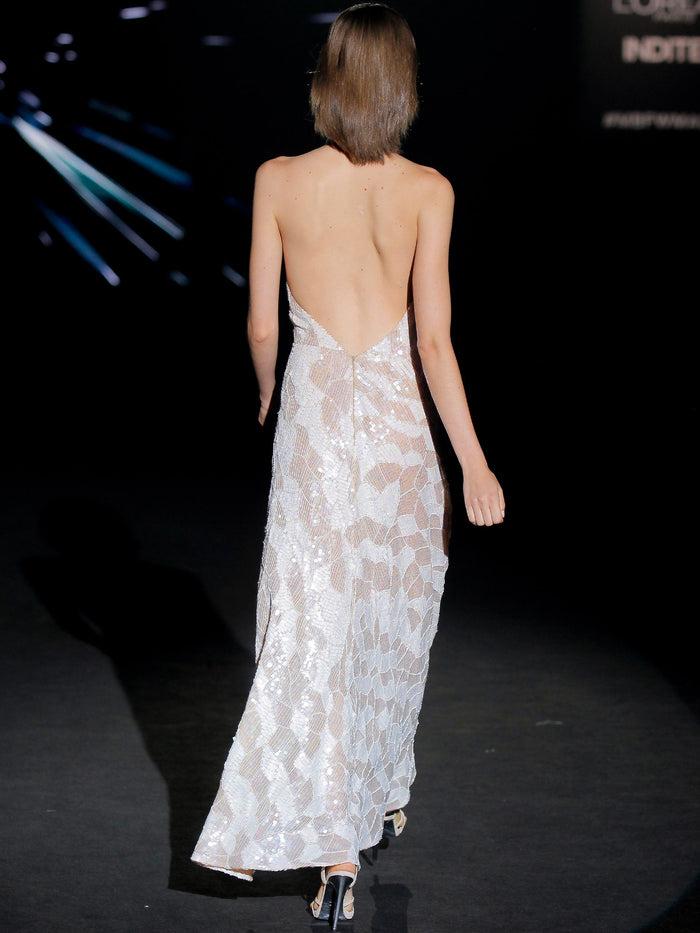 Hannibal laguna LOOK 24 IVANOVA | Vestido de fiesta en lentejuelas nude y blanco Los más vendidos