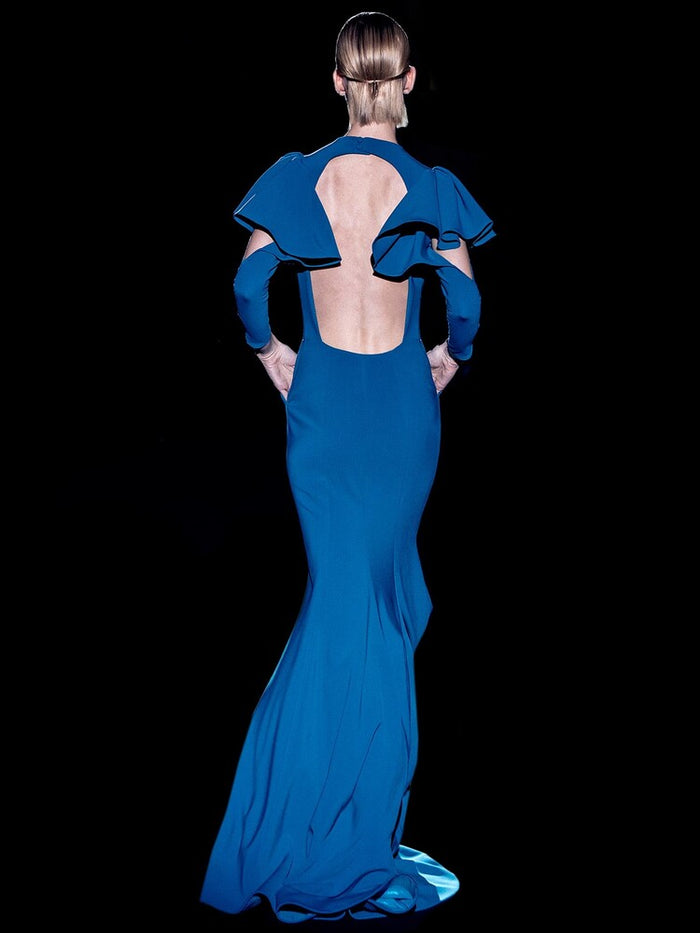 Hannibal laguna Look 33 CAIRO | Vestido en crepe pato ÚLTIMAS EDICIONES