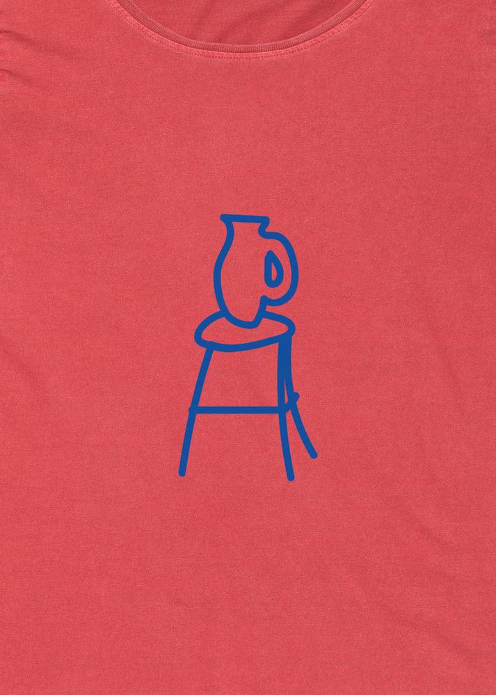 Iaios Camiseta roja - Taburete y jarrón Ventas relámpago