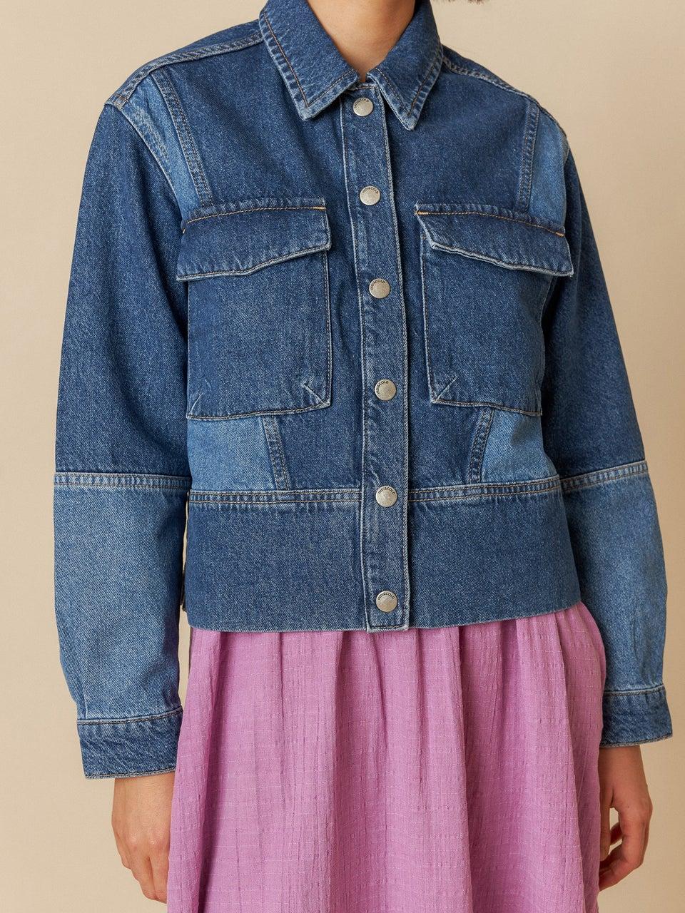 Indi & cold CAZADORA PATCH BICOLOR Tienda de fábrica