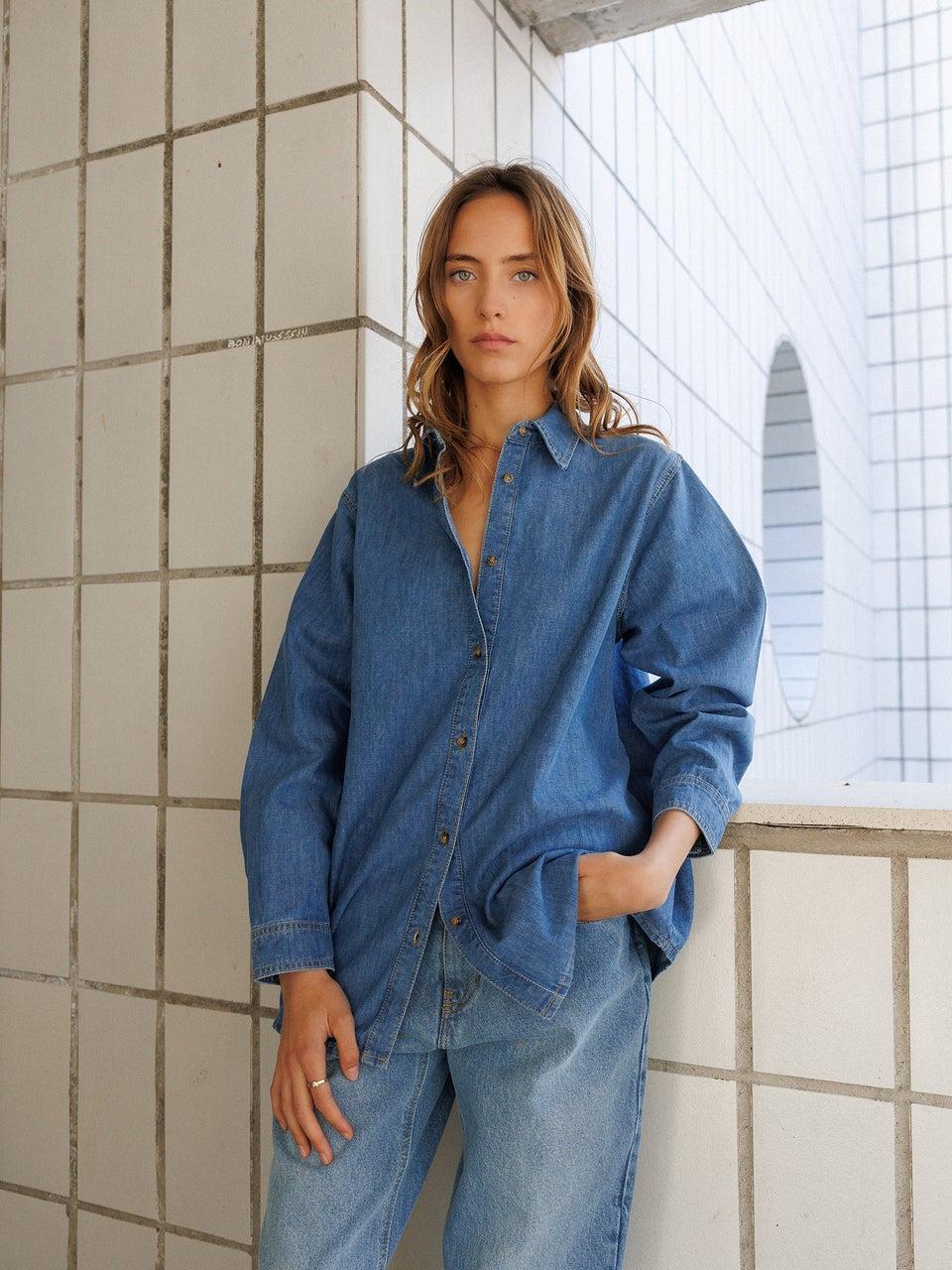Indi & cold SOBRECAMISA DENIM MASCULINA En línea