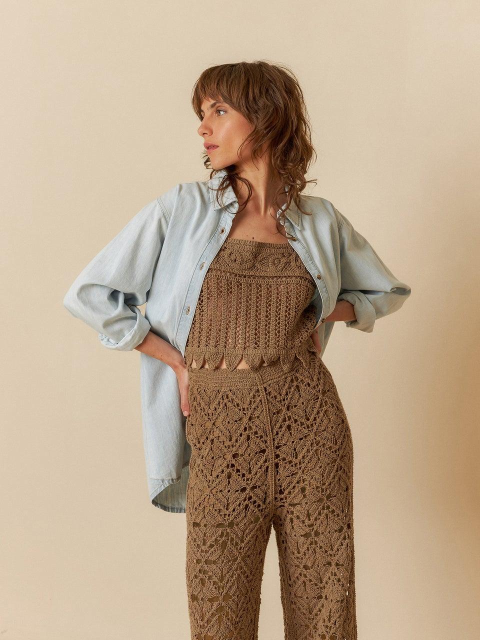 Indi & cold PANTALÓN CULOTTE CROCHET Precio ultrabajo