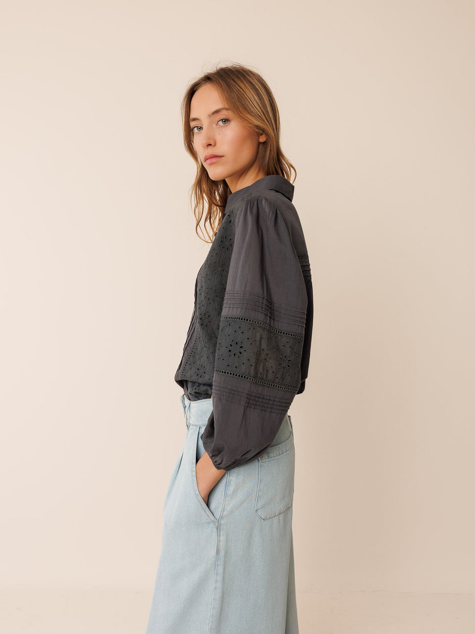 Indi & cold CAMISA VOILE BORDADA Rebajas