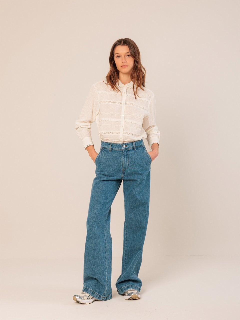 Indi & cold CAMISA DE PLUMETI Y PUNTILLA Ventas relámpago