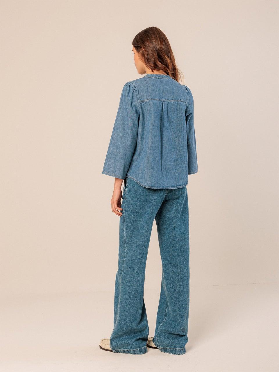 Indi & cold CAMISA DENIM CUELLO MAO Tienda