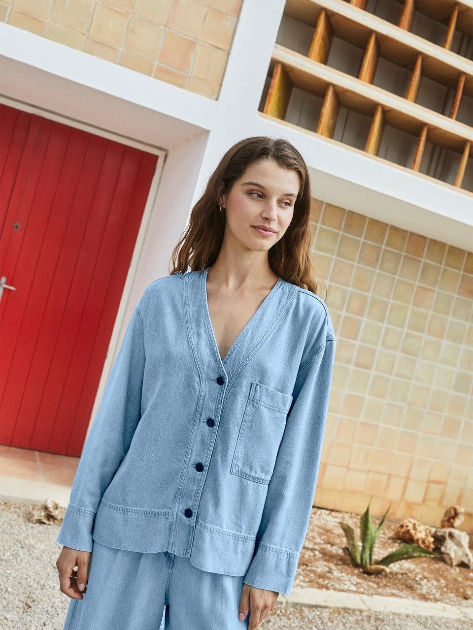 Indi & cold SOBRECAMISA EFECTO DENIM Rebajas top