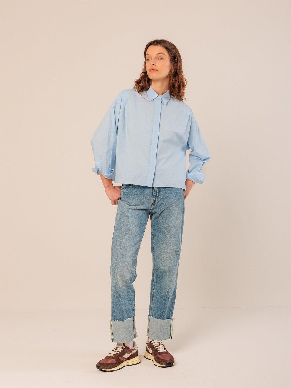 Indi & cold CAMISA CROP POPELÍN Descuento por venta flash