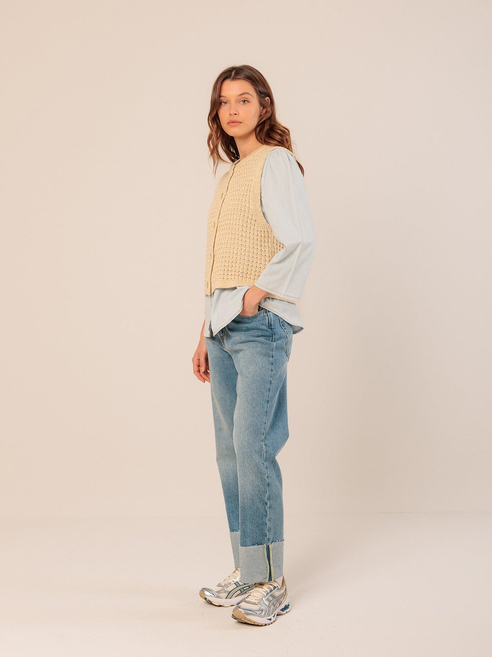 Indi & cold CAMISA DENIM CUELLO MAO Precio ultrabajo