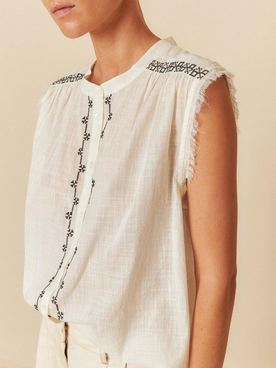 Indi & cold CAMISA BORDADOS PUNTO DE CRUZ Oferta especial de fábrica