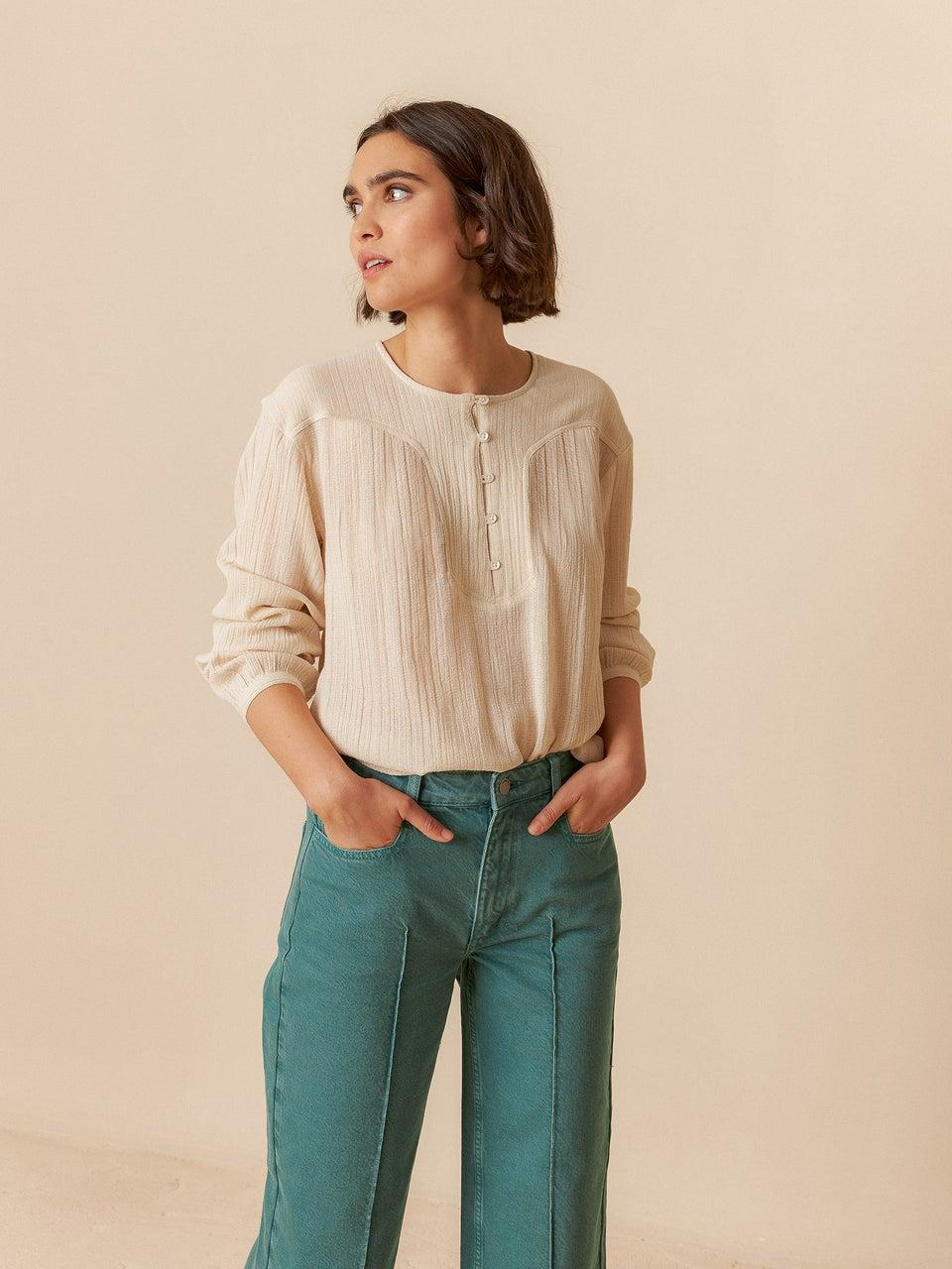 Indi & cold BLUSA BOMBINADA MANGAS En oferta