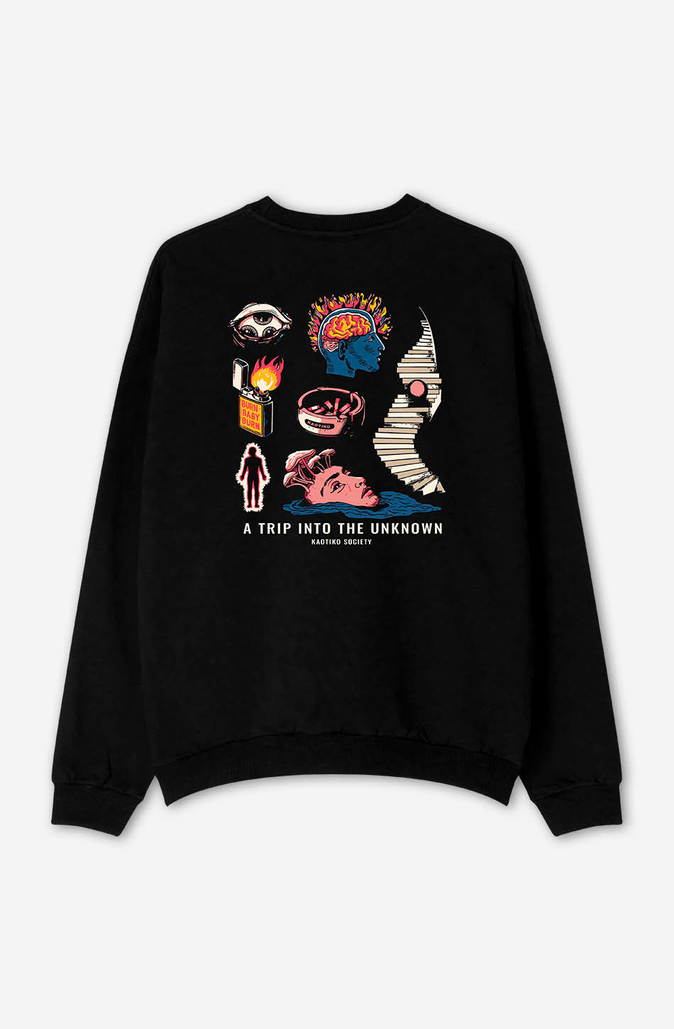 ﻿kaotiko Sudadera Washed Unknown Trip Black