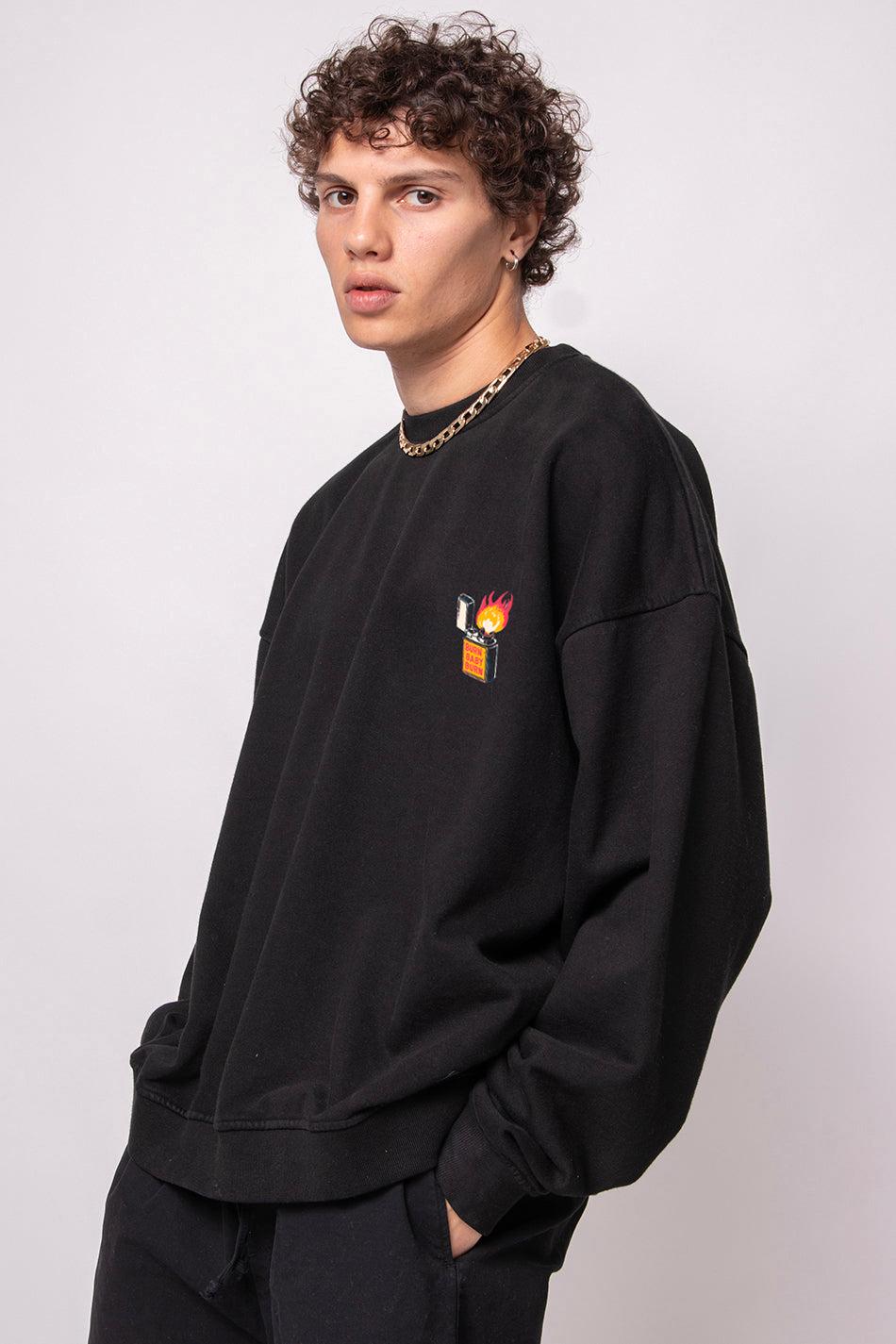 ﻿kaotiko Sudadera Washed Unknown Trip Black Precio de fábrica