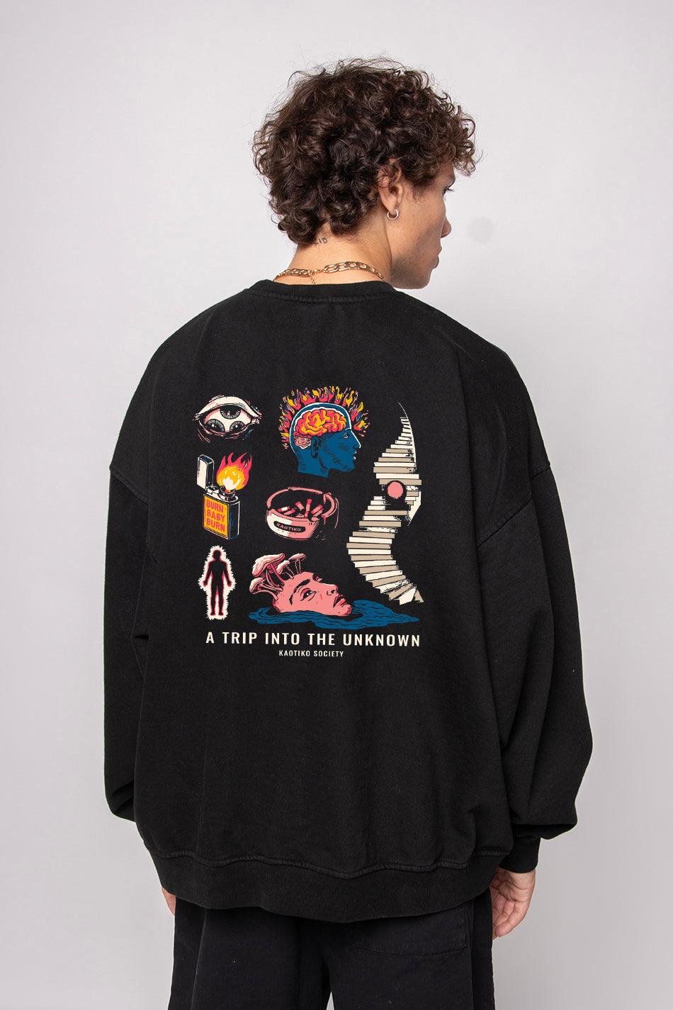 ﻿kaotiko Sudadera Washed Unknown Trip Black Precio de fábrica