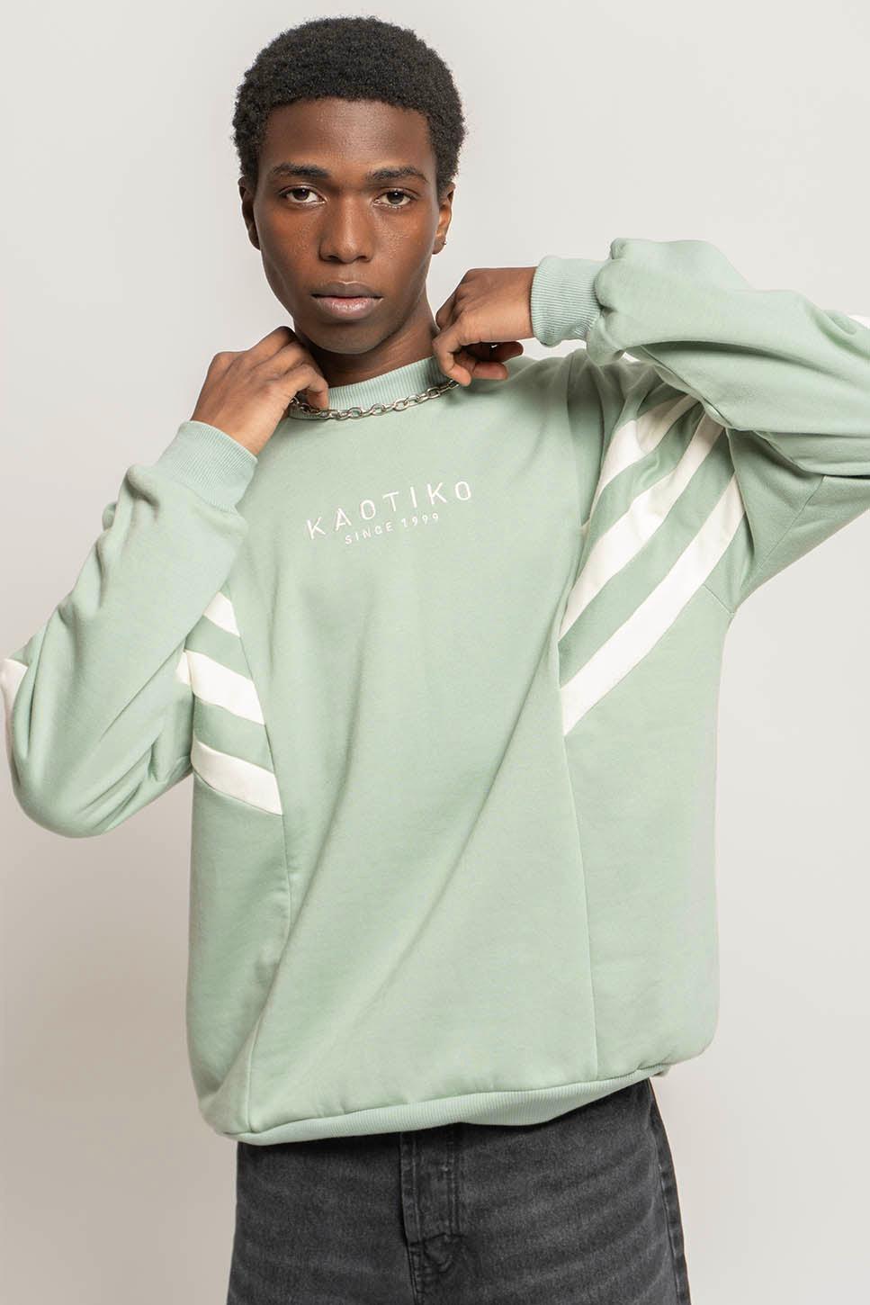 kaotiko Sudadera Chad Fresh Green / Ivory Promoción por tiempo limitado