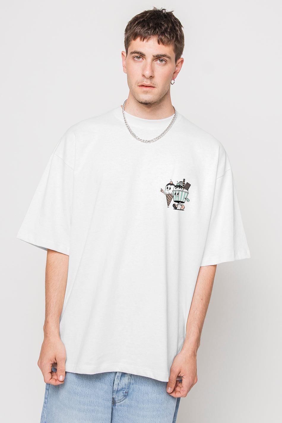 kaotiko Camiseta Washed Ice Cream White Oferta especial de fábrica