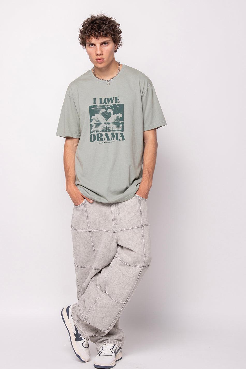 kaotiko Camiseta Washed Swans Green Limitado a 3 días