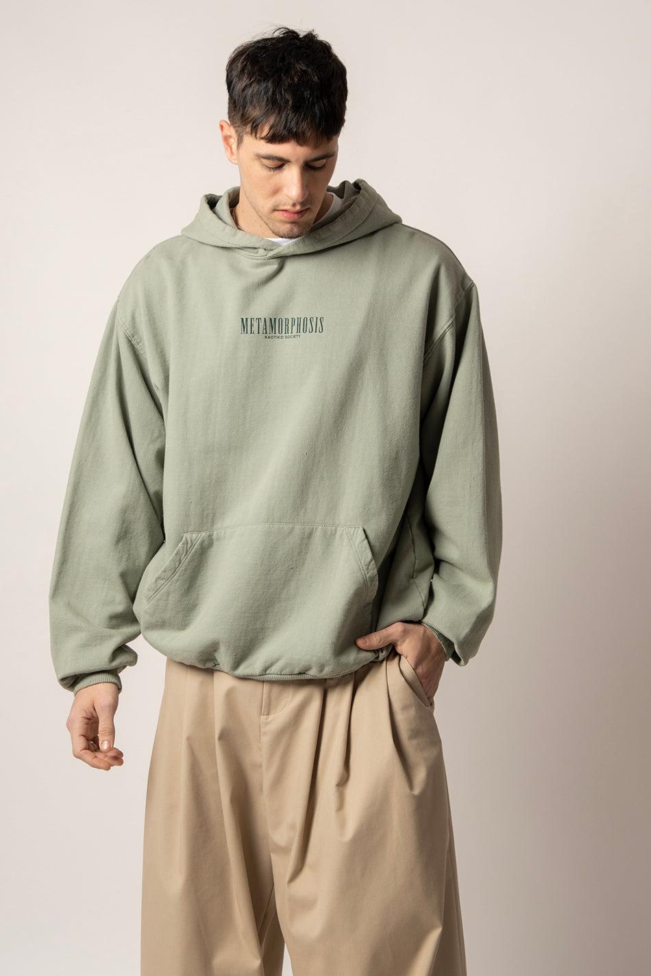 kaotiko Sudadera Washed Metamorphosis Light Green Descuento por venta flash