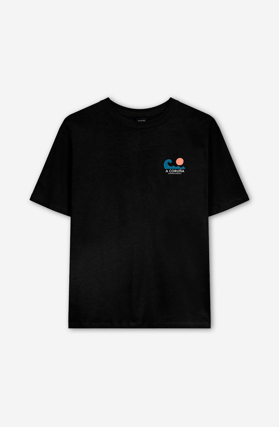 kaotiko Camiseta Washed A Coruña Black Ofertas especiales