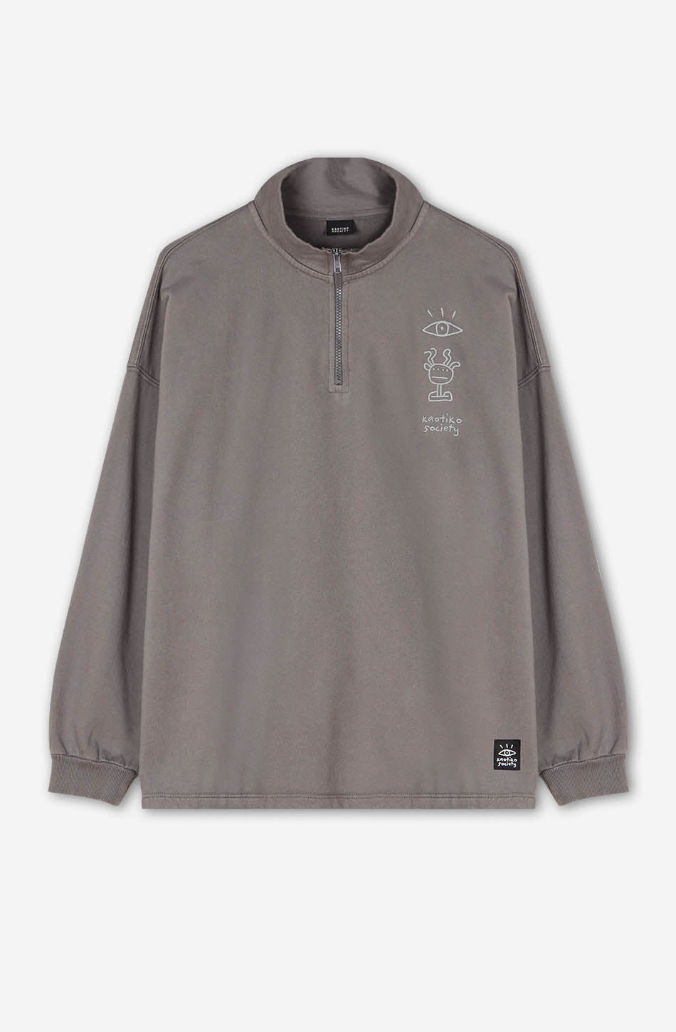 kaotiko Sudadera Washed Zip Boy Urban Threesome Gray