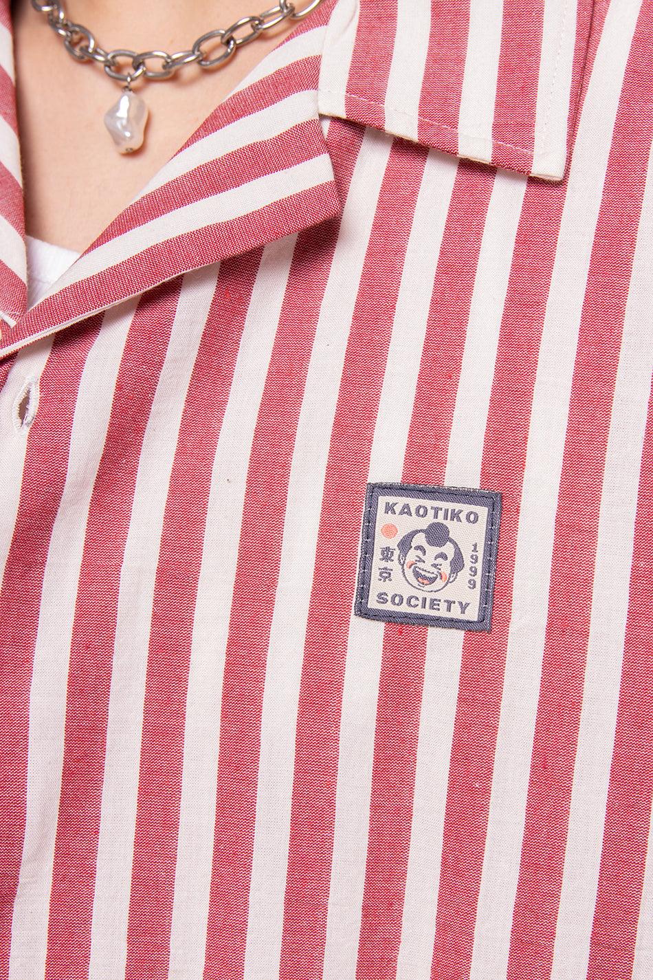kaotiko Camisa Red Ivory Stripes Sumo Grandes ahorros