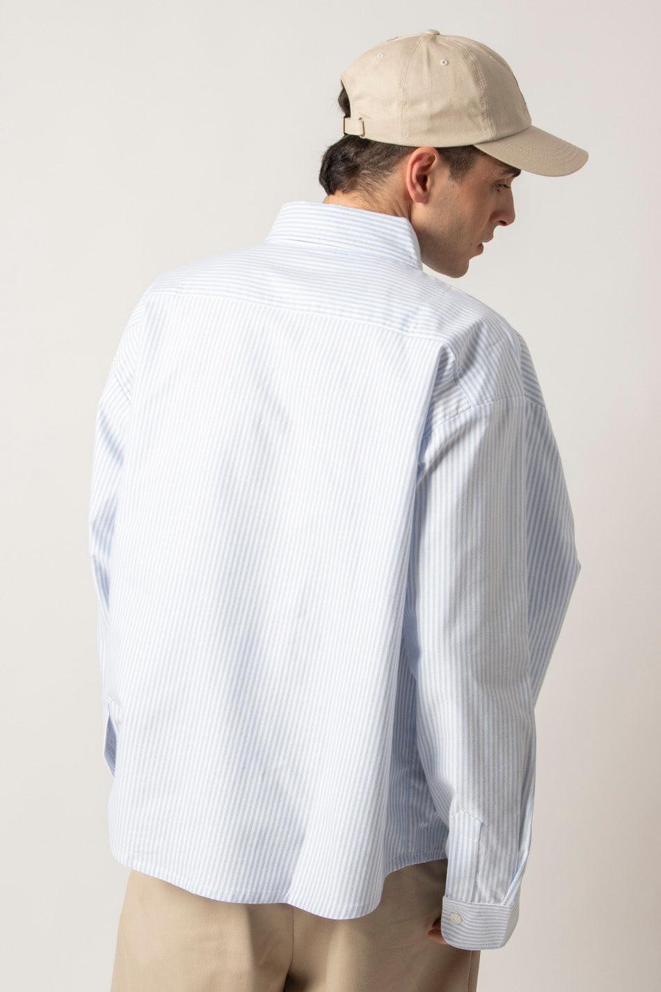 kaotiko Camisa Blue/White Striped Loui Rebajas de fin de temporada