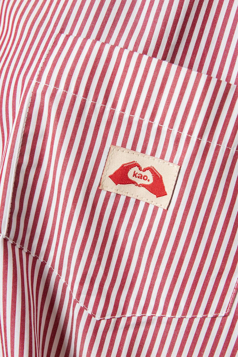 kaotiko Camisa Stripe Hand Heart Kao Ivory/Red Devoluciones gratuitas