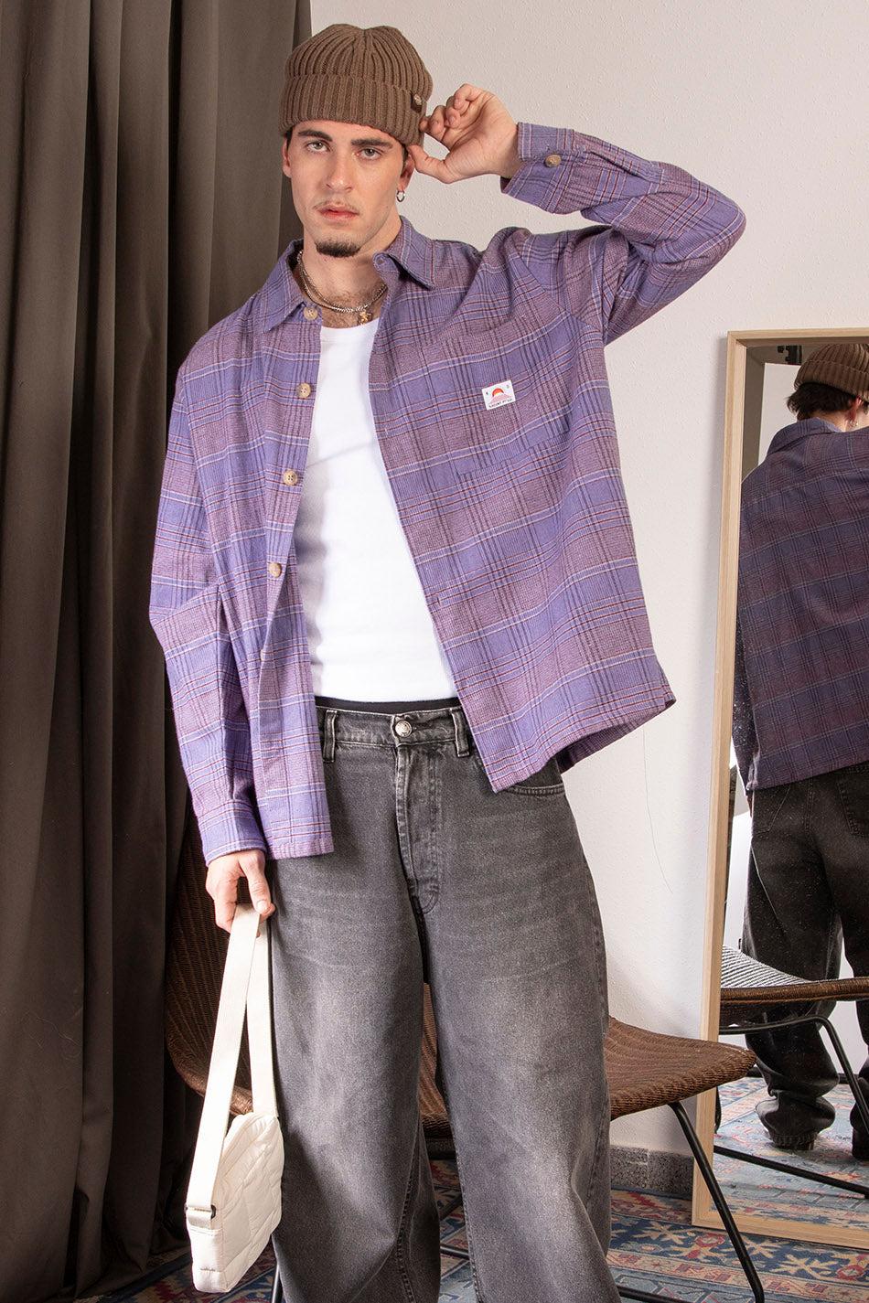 kaotiko Camisa Liverpool Checked Lilac Venta caliente