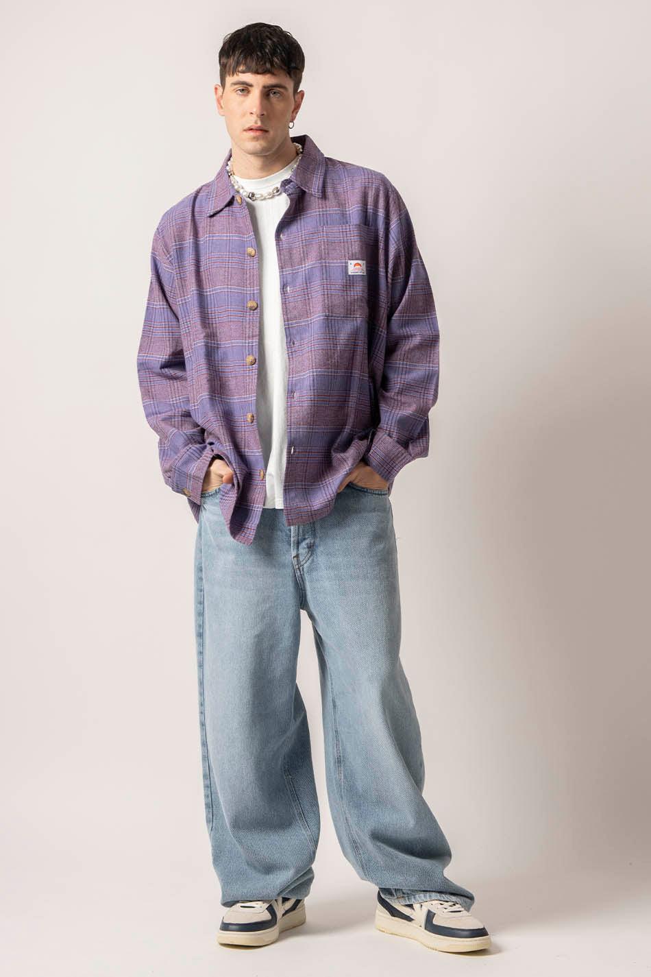 kaotiko Camisa Liverpool Checked Lilac Venta caliente